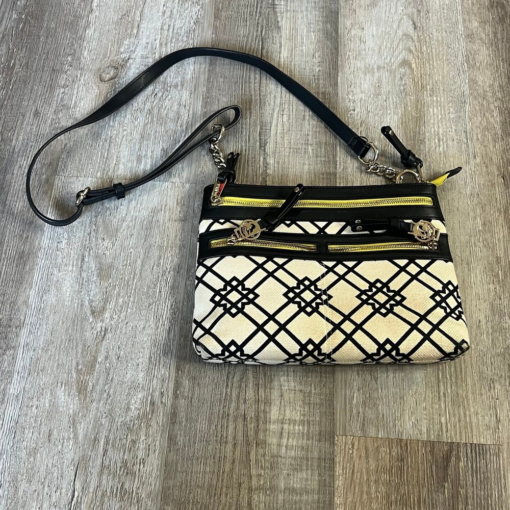 💥Spartina 449 Linen/Leather Black &‎ Cream Purse💥